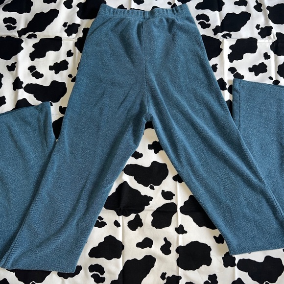 Urban Outfitters Flare teal ribbed leggings - Picture 1 of 5